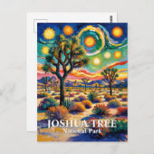 Custom Text Joshua Tree Van Gogh Colorful Desert ポストカード (正面/裏面)