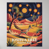 Custom Text Joshua Tree Wildlife Roadrunner Desert ポスター (正面)