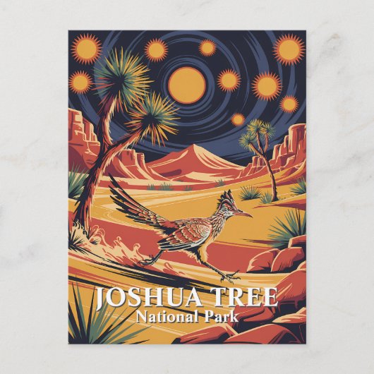 Custom Text Joshua Tree Wildlife Roadrunner Desert ポストカード (正面)