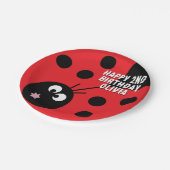 Custom Text Ladybird Paper Plate – Cute Cartoon  ペーパープレート (アングル)