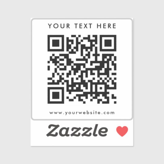 Custom Text Logo QR Code Template Elegant Silver シール (シート)