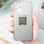 Custom Text Logo QR Code Template Elegant Silver シール (スマートフォン)