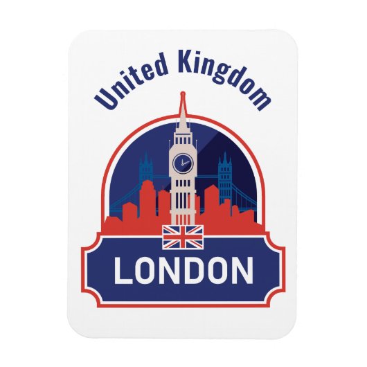 Custom Text London マグネット (縦)