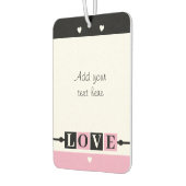 Custom text lovebirds romantic Valentine pink カーエアーフレッシュナー (左)