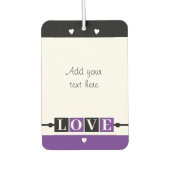 Custom text lovebirds romantic Valentine purple カーエアーフレッシュナー (正面)