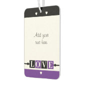Custom text lovebirds romantic Valentine purple カーエアーフレッシュナー (左)