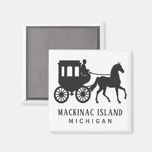 Custom Text Mackinac Island マグネット (正面/裏面)