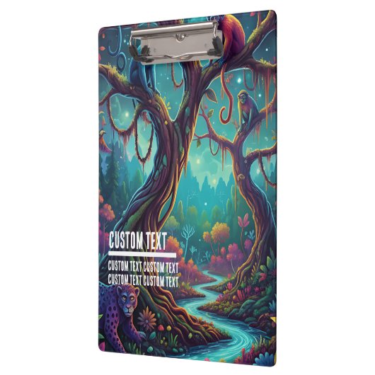 Custom Text Magical Jungle Monkeys & Leopard クリップボード (左)