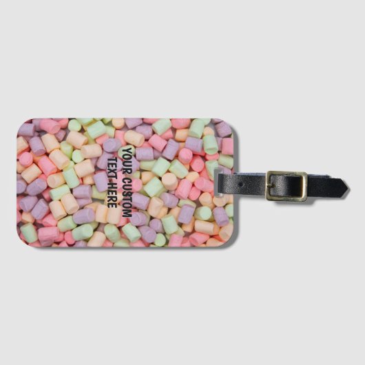 Custom Text Marshmallows ラゲッジタグ (正面横)
