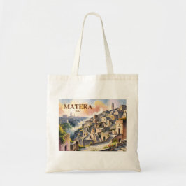  Custom Text Matera Italy Travel Sassi di Matera トートバッグ