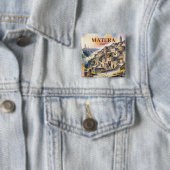 Custom Text Matera Italy Travel Sassi di Matera 缶バッジ (インサイチュ)