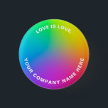 Custom Text Minimalist Rainbow Vibrant Colors 缶バッジ<br><div class="desc">Custom Circle Text on Minimalist Rainbow Ombré Gradients in Vibrant Colors, modern and simple button design. Add your own logo, image, photo or clipart, write your personalized text, couple names, slogan, website or company name, change the colorful background with any gradients, pattern, texture, design. Make your unique button and show...</div>