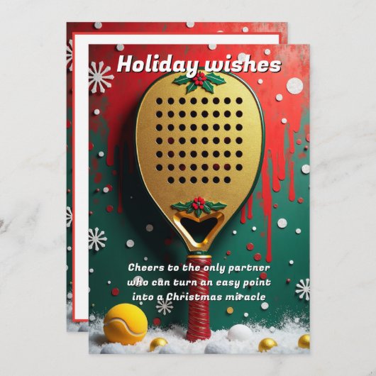 🎾🎄Custom text, Miracle Shots & Mistletoe Misses シーズンカード (正面/裏面)