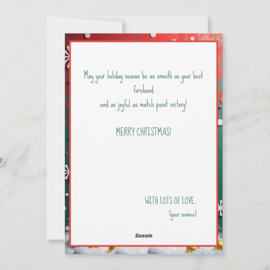 🎾🎄Custom text, Miracle Shots & Mistletoe Misses シーズンカード (裏面)