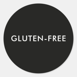 Custom Text Modern Black Gluten-free Food Label ラウンドシール