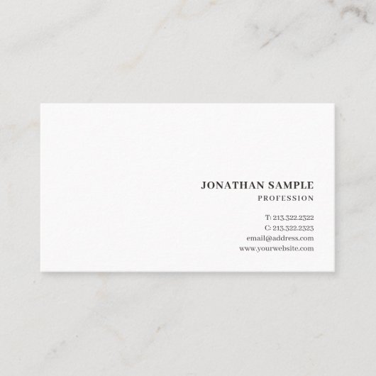 Custom Text Modern Minimalist Simple Template 名刺 (正面)