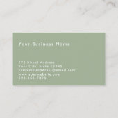 Custom Text Modern Sage Green QR Code Professional 名刺 (裏面)