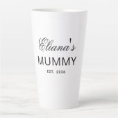 Custom Text MUMMY Latte Mug Gift Personalized Desi カフェラテマグ (正面)