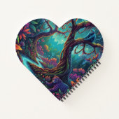 Custom Text Mystical Forest Wildlife Jaguar Monkey ノートブック (裏面)