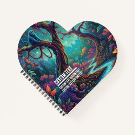 Custom Text Mystical Forest Wildlife Jaguar Monkey ノートブック