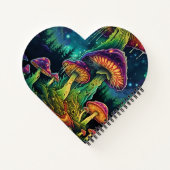 Custom Text Mystical Mushroom Grove Heart Journal  ノートブック (裏面)