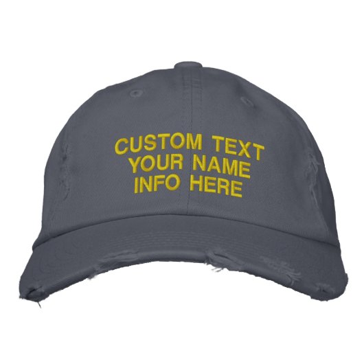 Custom Text Name Embroidered Baseball Hat Example 刺繍入りキャップ (正面)