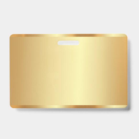 Custom Text Name Logo Name Gold Blank Background バッジ (正面)