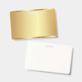 Custom Text Name Logo Name Gold Blank Background バッジ (正面＆裏面)