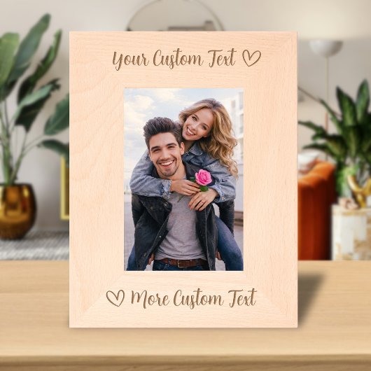 Custom Text Name Typography Script Heart Love レーザー彫刻フレーム