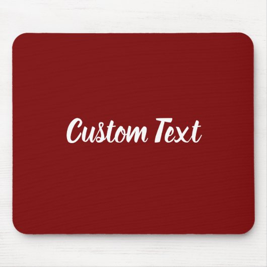 Custom Text on Deep Red with White Script マウスパッド (正面)