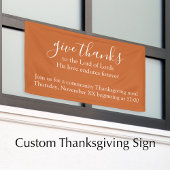 Custom Text Orange Thanksgiving Meal Church 横断幕