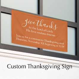 Custom Text Orange Thanksgiving Meal Church 横断幕