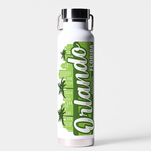 Custom Text Orlando Florida ウォーターボトル (正面)
