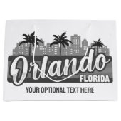 Custom Text Orlando Florida ラージペーパーバッグ (正面)