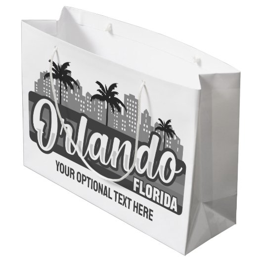 Custom Text Orlando Florida ラージペーパーバッグ (裏面アングル)