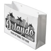 Custom Text Orlando Florida ラージペーパーバッグ (正面アングル)