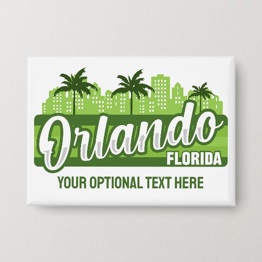 Custom Text Orlando Florida 缶バッジ (正面)