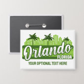 Custom Text Orlando Florida 缶バッジ (正面/裏面)