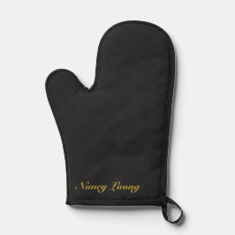 Custom Text Oven Mitt for Kitchen or Grill M Black 鍋つかみ