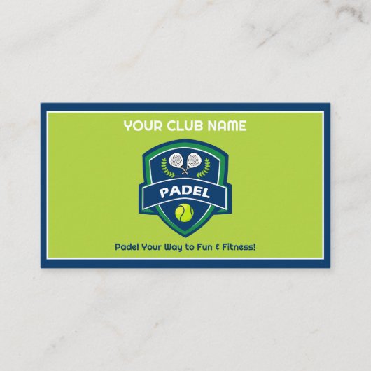 🎾 Custom text, Padel Club 名刺 (正面)