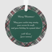 🎾🎄Custom text, Padel Powered Christmas オーナメント (裏面)