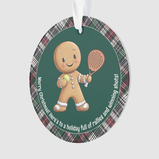 🎾🎄Custom text,  Padel Powered Christmas オーナメント (正面)