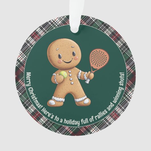 🎾🎄Custom text,  Padel Powered Christmas オーナメント (正面)