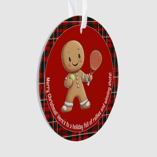 🎾🎄Custom text,  Padel Powered Christmas オーナメント (正面)