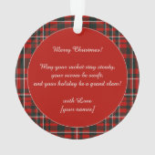 🎾🎄Custom text,  Padel Powered Christmas オーナメント (裏面)