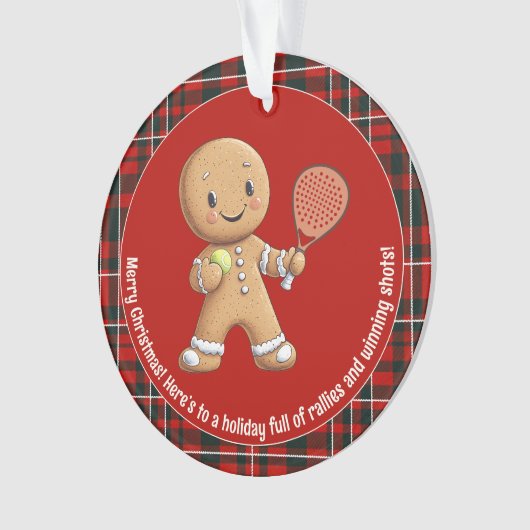 🎾🎄Custom text,  Padel Powered Christmas オーナメント (正面)