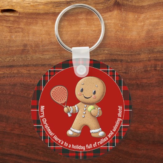 🎾🎄Custom text,  Padel Powered Christmas キーホルダー (正面)