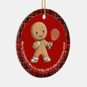 🎾🎄Custom text, Padel Powered Christmas セラミックオーナメント (右)
