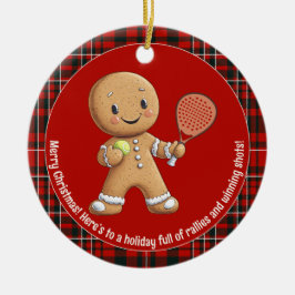 🎾🎄Custom text,  Padel Powered Christmas セラミックオーナメント