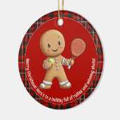 🎾🎄Custom text, Padel Powered Christmas セラミックオーナメント (左)